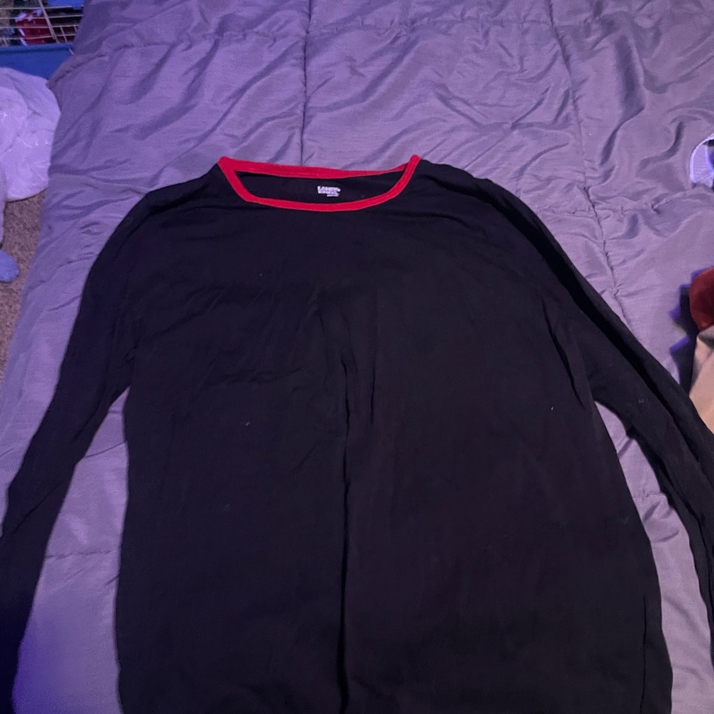 Men's Black Shirt with Red Trim